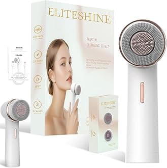 - Electric Facial Cleansing Brush with Silicone and Bristle Brushheads,Gentle Electric Face Scrubber Exfoliator, Face Cleansing Brush, Face Wash Brush Machine, Rechargeable, Relief for Face Skin Issues