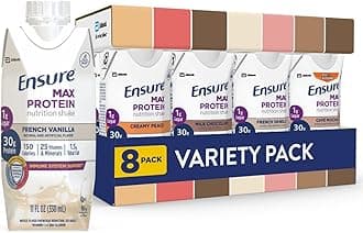 Ensure Max Protein Nutrition Shakes, Variety Pack, With 30g of Protein, 1g of Sugar, Nutrients to Support Immune System Health, High Protein Shake, 11 fl oz, Pack of 8, Liquid