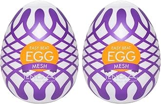 Disposable, One-Time Use Easy Beat Egg Male Portable Pleasure Device, Mesh (Pack of 2)