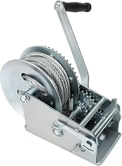 3500 lbs Hand Winch with 33FT Cable, Hardened Steel 2 Gear Manual Crank Winch for ATV RV Boat Trailer Truck Marine Winch Heavy Duty Hand Crank Winch with Hook