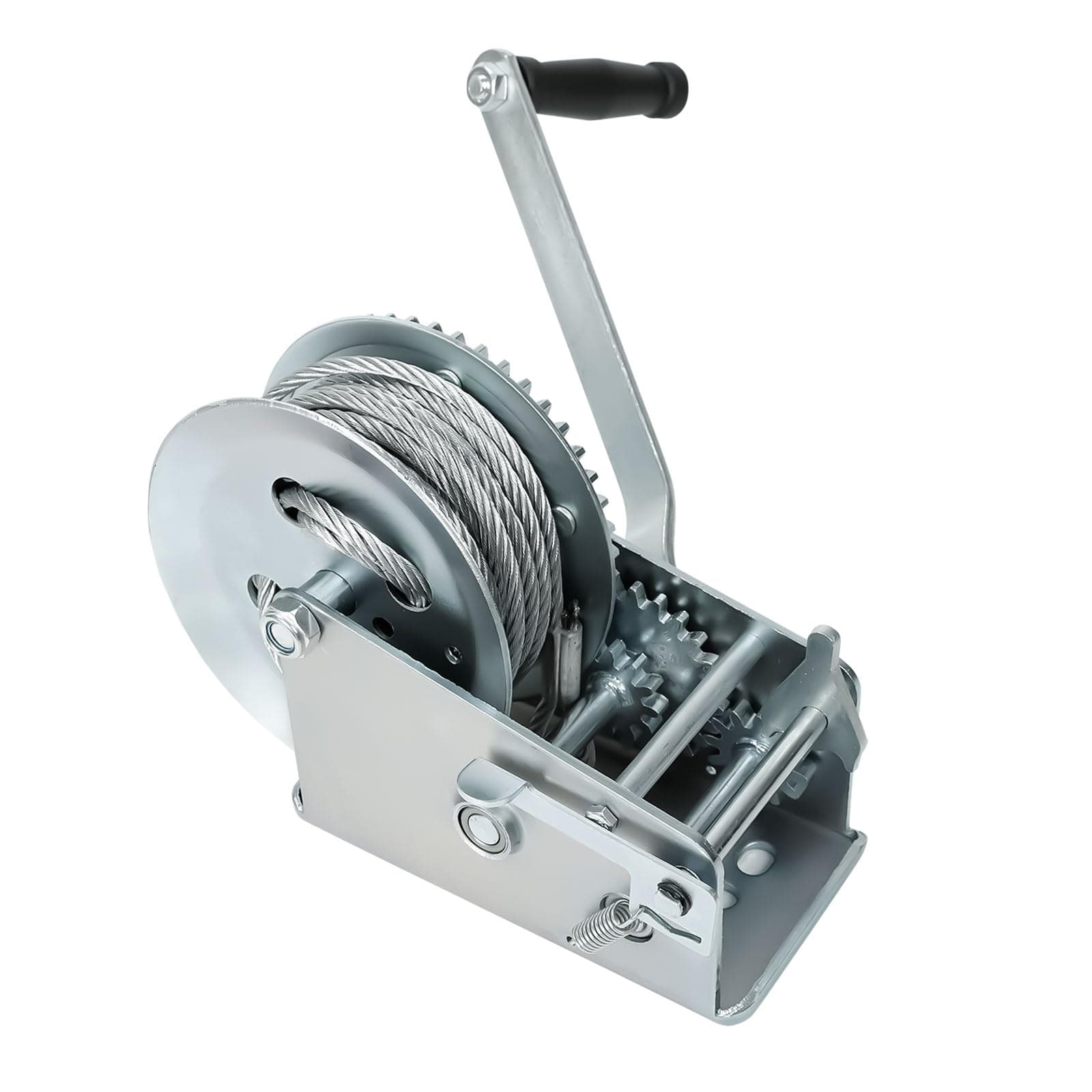 3500 lbs Hand Winch with 33FT Cable, Hardened Steel 2 Gear Manual Crank Winch for ATV RV Boat Trailer Truck Marine Winch Heavy Duty Hand Crank Winch with Hook
