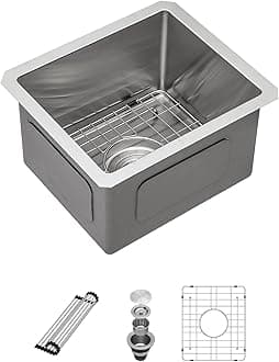 Sarlai 13 Bar Sink Undermount - 13x15 Undermount Sink Single Bowl 16 Gauge Stainless Steel 9 Inch Deep Bar Prep Sink Small Kitchen Sink