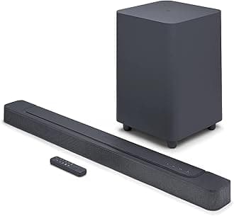 Bar 500 5.1-Channel Soundbar with Wireless Subwoofer, Multibeam and Dolby Atmos Theatre-Quality 3D Surround Sound, PureVoice Technology, 590W Output Power, Built-In WiFi - Black, JBLBAR500PROBLKUK