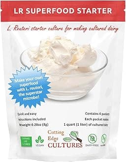 LR SuperFood Starter Culture L. Reuteri ProBiotic As Recommended By Dr William Davis Super Gut, MD Cultured Dairy Low And Slow Yogurt Lactobacillus