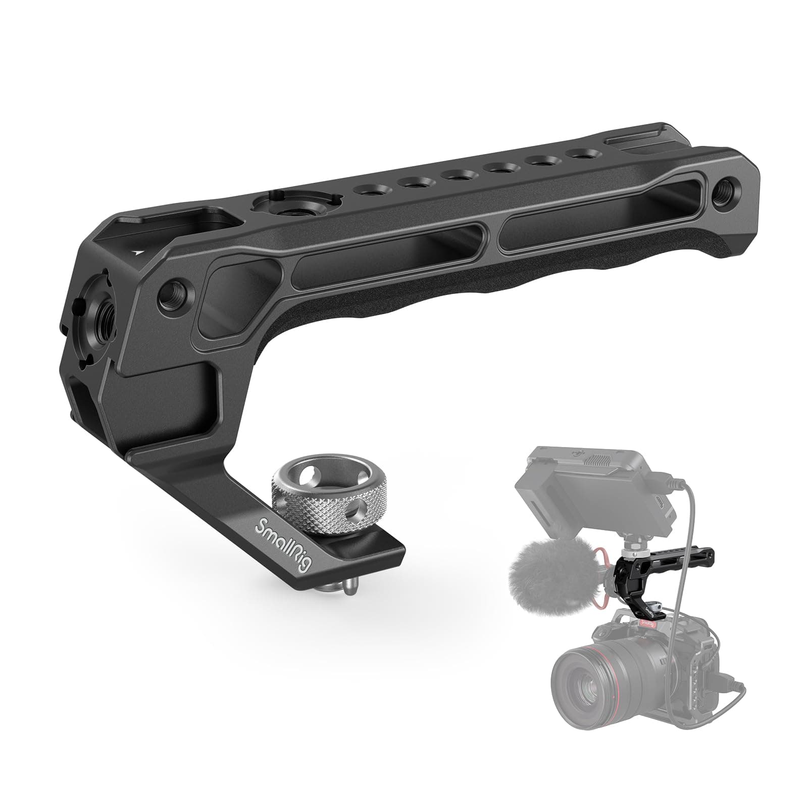 Top Handle with 3/8"-16 Locating Holes for ARRI for Camera Cage, Max. Load 10kg, with 5 Built-in Cold Shoe, Lightweight Only 124g (Lite) - 3765