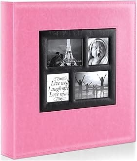 Ywlake Photo Album 4x6 500 Pockets Photos, Extra Large Capacity Family Wedding Picture Albums Holds 500 Horizontal and Vertical Photos Pink
