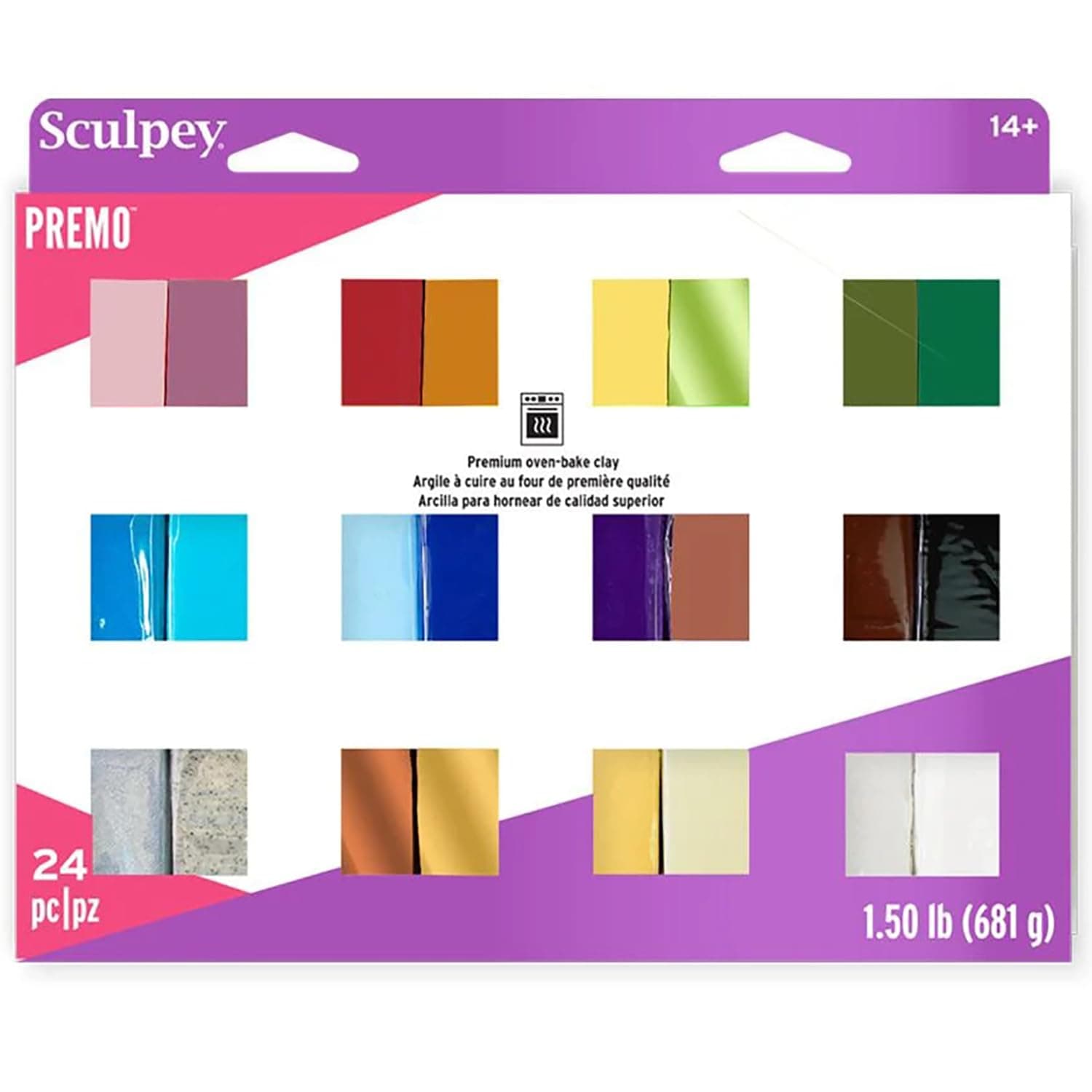 Polyform PEMP-024 Premo Sculpey Accents Polymer Clay Multipack 1 oz 24 kg Assorted Colors