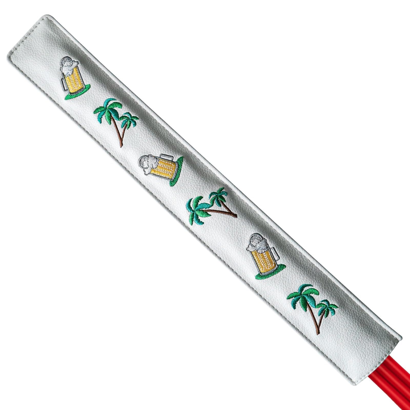 FINGER TEN Golf Alignment Stick Cover Headcover Rods Holder Case Leather 14''× 2'' in USA Black White Green Hold at Least 2 Sticks