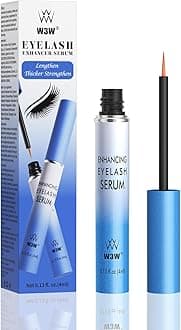 W3W Eyelash Growth Serum for Longer, Thicker Lashes – Peptide & Botanical Lash Enhancer with Myristoyl Pentapeptide-4, Helichrysum & Angelica Root Extract – Natural Lash & Brow Serum (4ml)