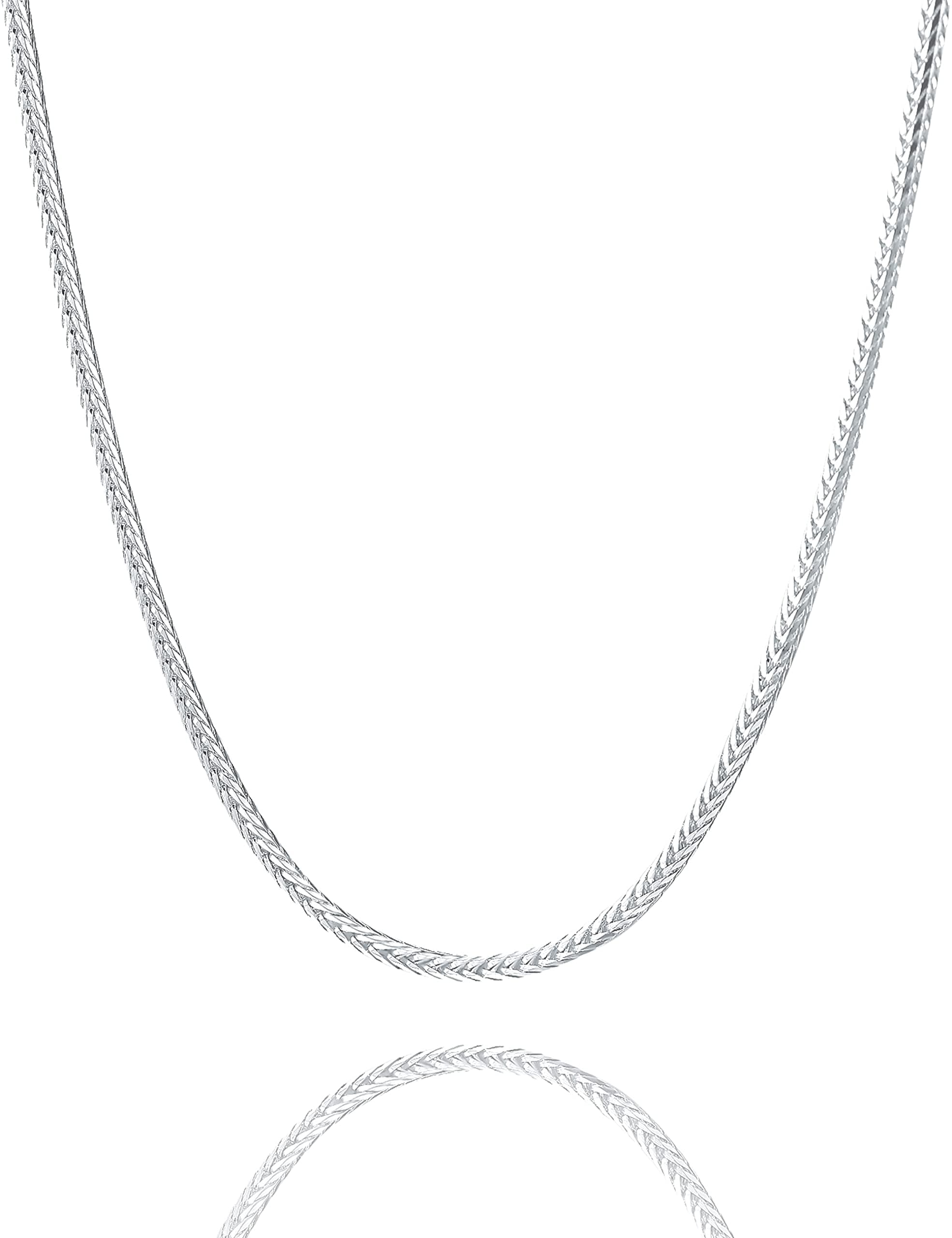 925 Sterling Silver Rope Chain Lobster Clasp 2.5mm Silver Chain for Men Women Silver Necklace Chain 16-30 Inches