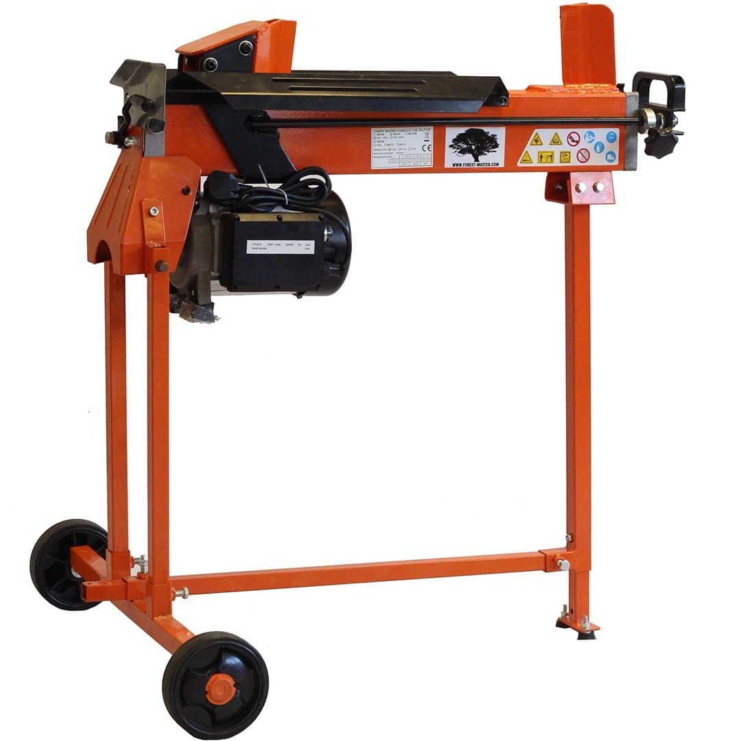 FM10T-7 7 Ton Electric Log Splitter - DUOCUT Blade - 450mm Log Length Capacity - Ramstop - Pre-Filled with Oil and Ready to Use - Stand Included