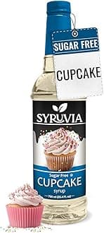 Syruvia Sugar Free Coffee Syrup, Cupcake Flavored Syrup for Drinks, Lattes, and Desserts – 25.4 fl oz
