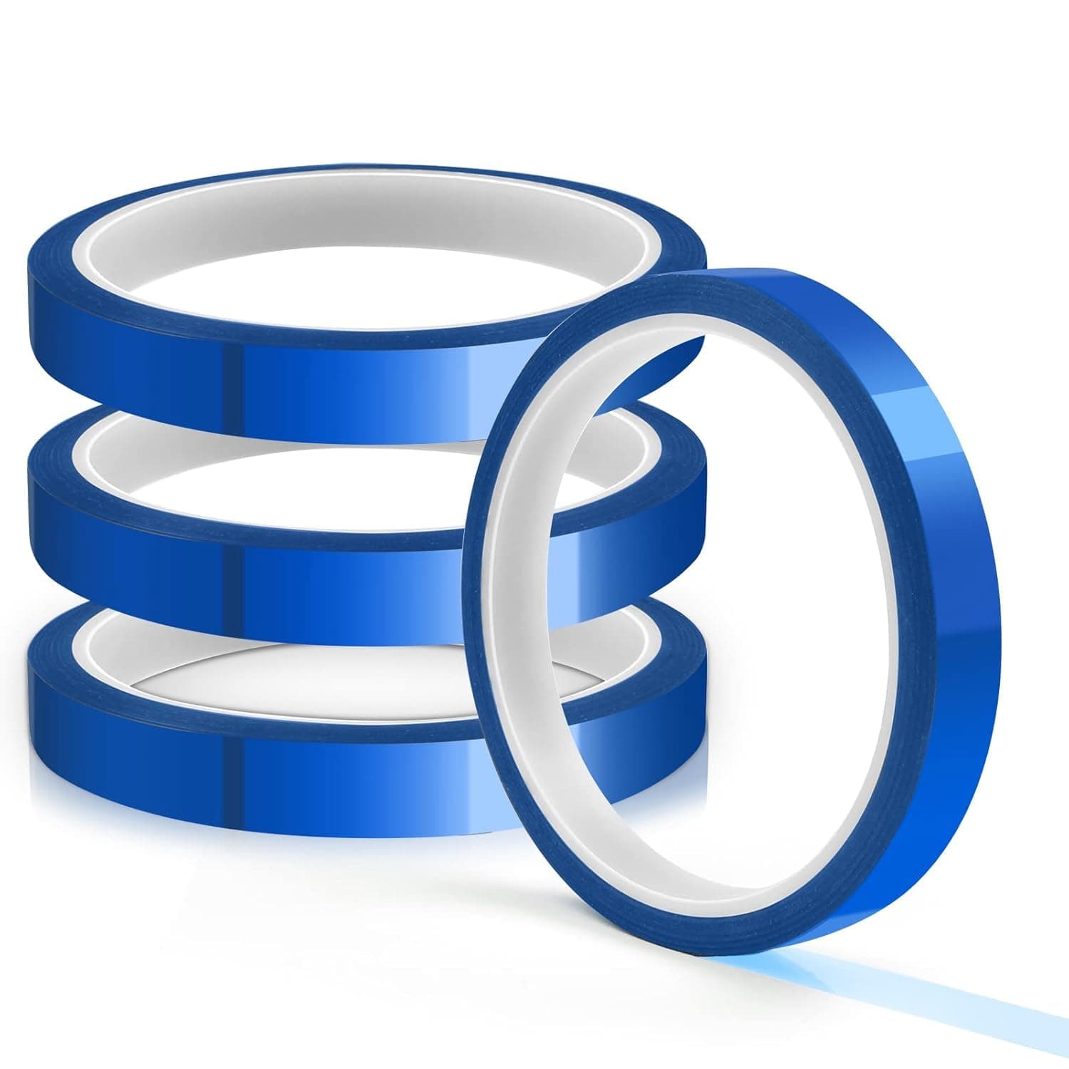 HTVRONT Heat Resistant Tape - 4 Rolls (10mm x 33m) for Sublimation and Insulation - Blue Thermal Transfer Tape for Vinyl and Heat Press Projects