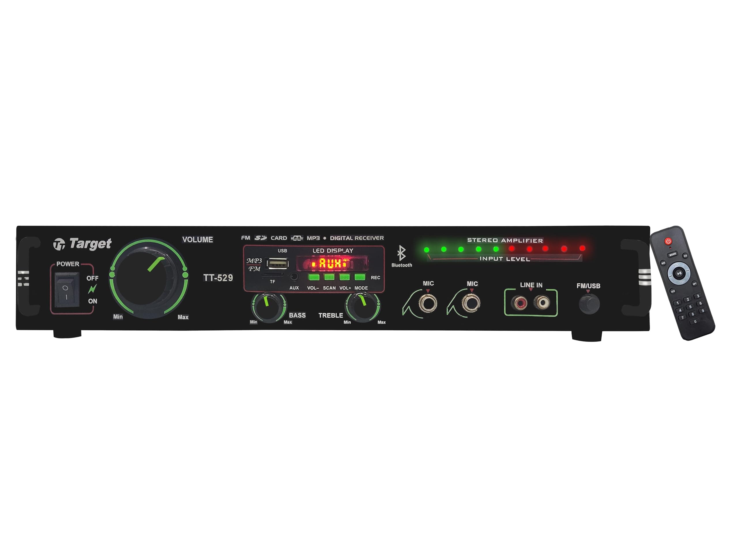 Target TT 529 Hi Fi Stereo 80 Watts Amplifier with USB AUX MIC Bluetooth AV 2RC-Built in Bluetooth with 4440 Double IC