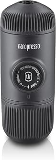 Wacaco Nanopresso Portable Espresso Maker, Upgrade Version of Minipresso, 18 Bar Pressure Hand Coffee Maker, Travel Gadgets, Manually Operated, Compatible with Ground Coffee, Perfect for Camping