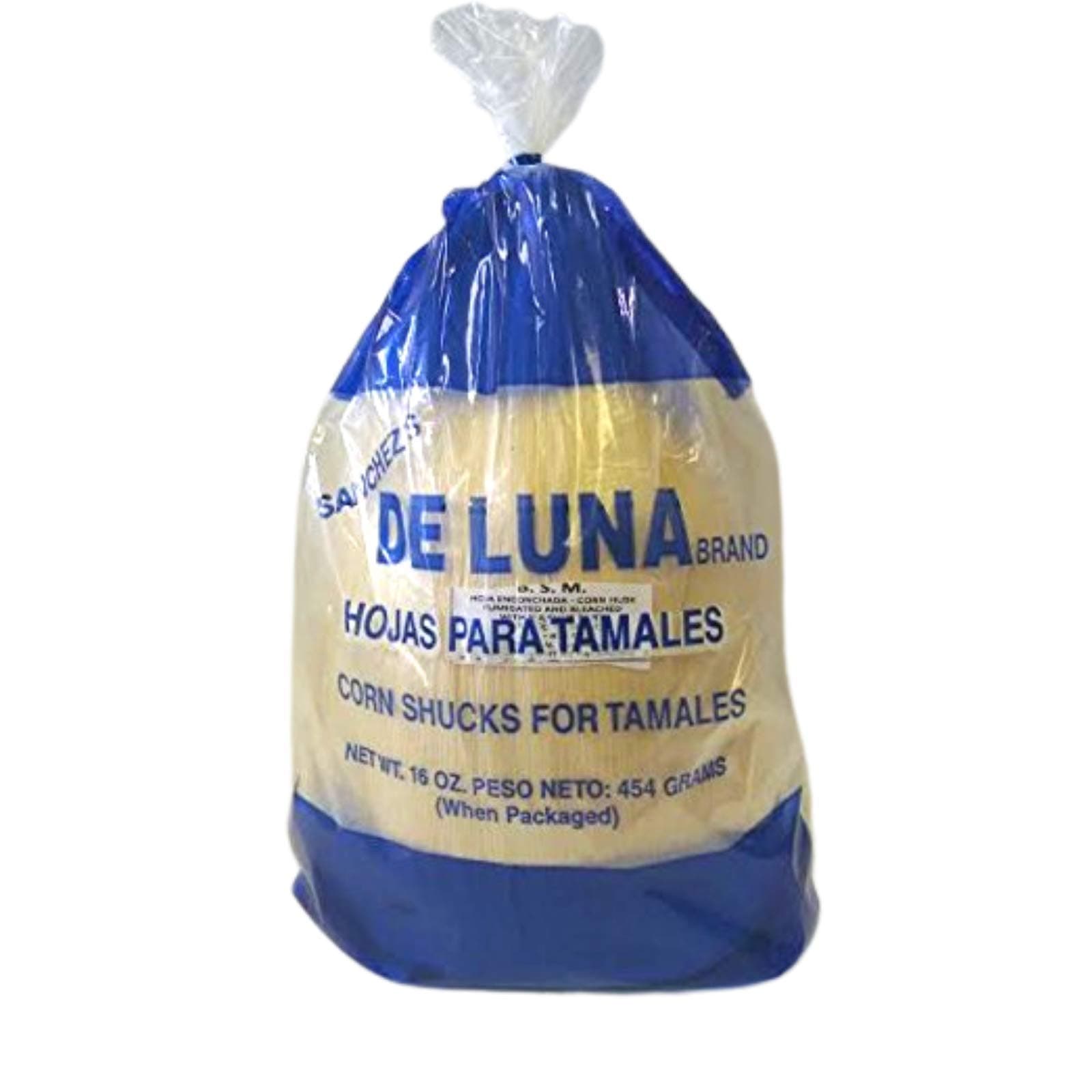 Deluna Brand-Corn Husk Tamale Wrappers - 1lb -Includes 1 oz Sample Size Ancho Pepper
