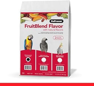 FruitBlend Bird Pellets, Daily Bird Food for Amazon, Cockatoo, Macaw, Core Nutrition for Large Birds, Made in USA, Macaw Pellets (L, 17.5 lb)