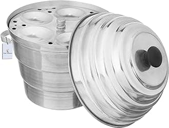 Kuber Industries Exclusive Aluminium Idli Maker Cooker with 4 Plates+ 3 Plates Steamers (2 Dhokla Plate + 1 Patra Plate), 9.5 Diameter, Silver