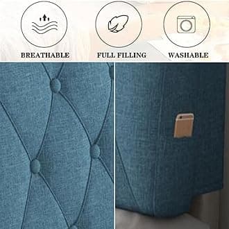 ZZYY Bedside Cushion Bed Backrest Linen Headboard Cushion Support Reading Pillow Bolster for Twin Full Queen King Daybed Bed Bunk Bed Removable Washable,Beige,63"/160cm