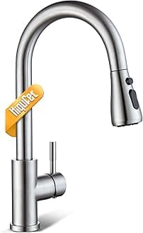 Kitchen Faucet with Pull Down Sprayer, Brushed Nickel High Arc Single Handle Kitchen Sink Faucet, Stainless Steel Modern Rv Faucets, llaves para fregaderos de cocina