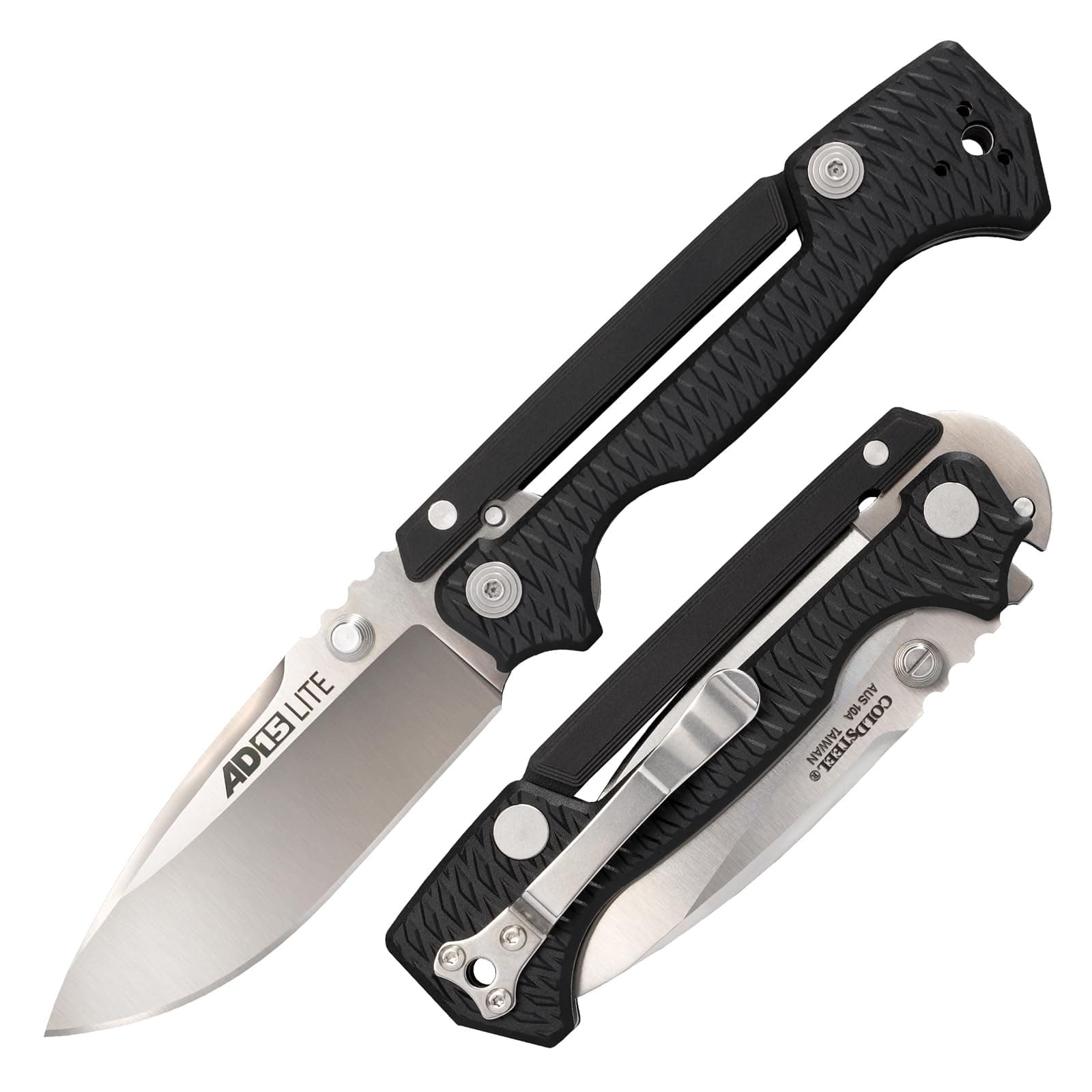 AD-15 Lite 3.5" AUS10A Steel Ultra-Sharp Blade 5" Griv-Ex Handle Tactical Folding Knife - Scorpion Lock, Pocket/Belt Clip