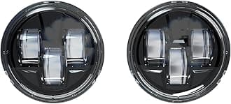Indian Motorcycle Driving Light Pathfinder S LED, Pair for Specific Challenger Chief, Chase Dark Horse, Roadmaster Limited Edition, Gloss Black, 3.5" Size - 2884708-266