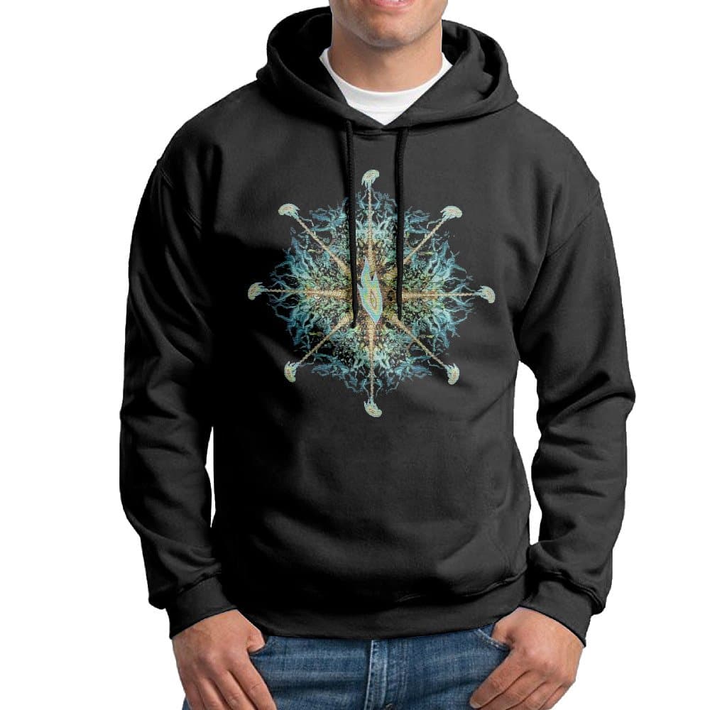 DguwihdvMens Tool Band Nerve Ending Lightweight Black Pullover Hoodie Sweatshirt