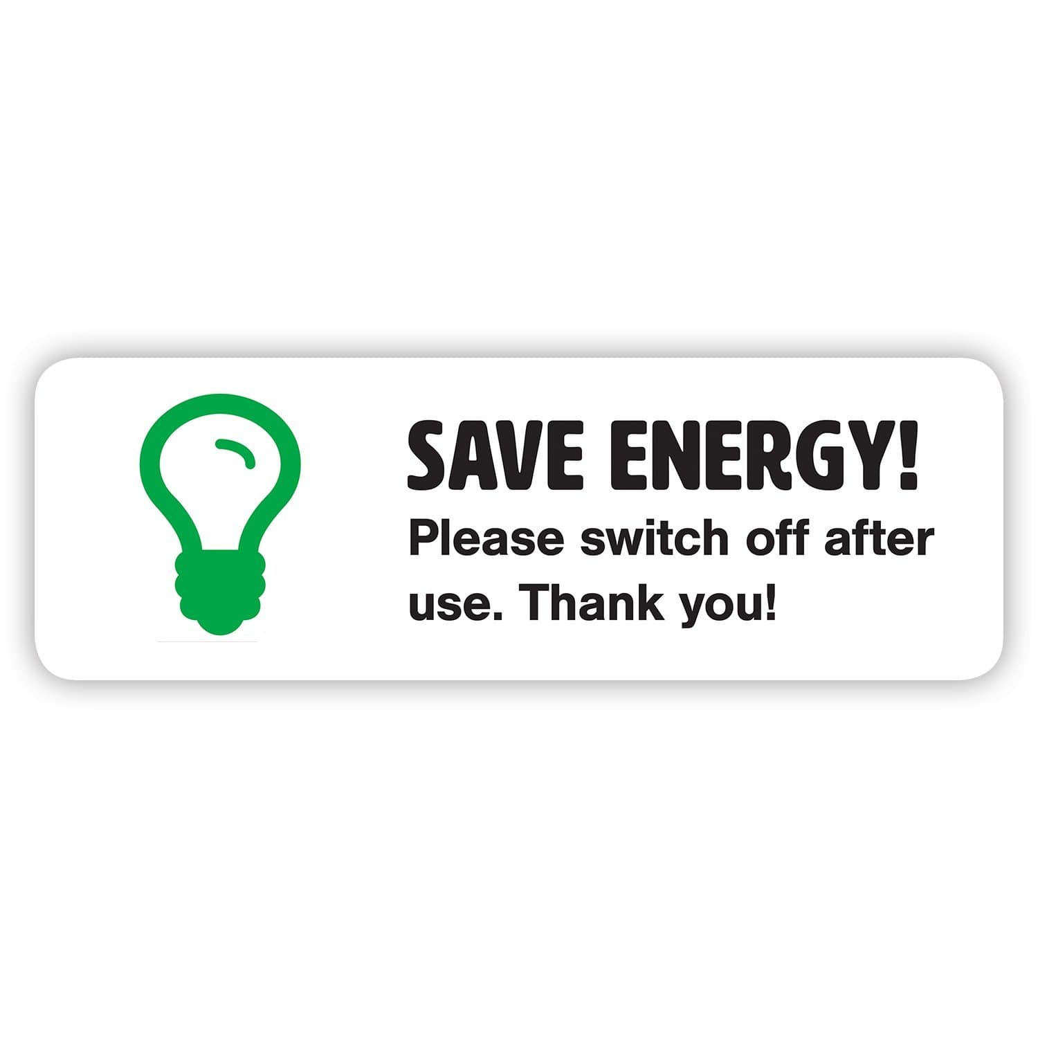 5 x Save Energy Sticker Set - Turn off Lights or Appliances - Light Switch Stickers (Small - 6.6 x 2.2 cm)