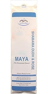 Aroma Valley Shamama, Oud (Agarwood) & Rose Blend - Artisan Luxury Masala Incense Sticks - Divine Scent for Home, Meditation and Yoga - Handcrafted 30 Sticks