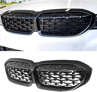 MAXDOM Replacement Front Upper Grill Fit for BMW (2019-2022) 3 Series G20 – Gloss Black Diamond ABS Grille