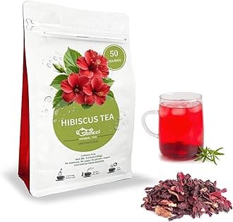 Samcci - Hibiscus Tea Bags, 50 Teabags - Premium dried hibiscus flower for tea - flor de jamaica natural - Non-GMO - Caffeine-free - Rich in Antioxidants & Support Digestion