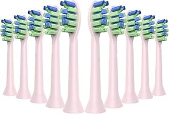10PCS Replacement Heads Compatible with 7am2m AM100/AM101/AM105/AM111 Electric Toothbrush- Click Toothbrush Refills Compatible with 7am 2m, 10 Count (Pink)