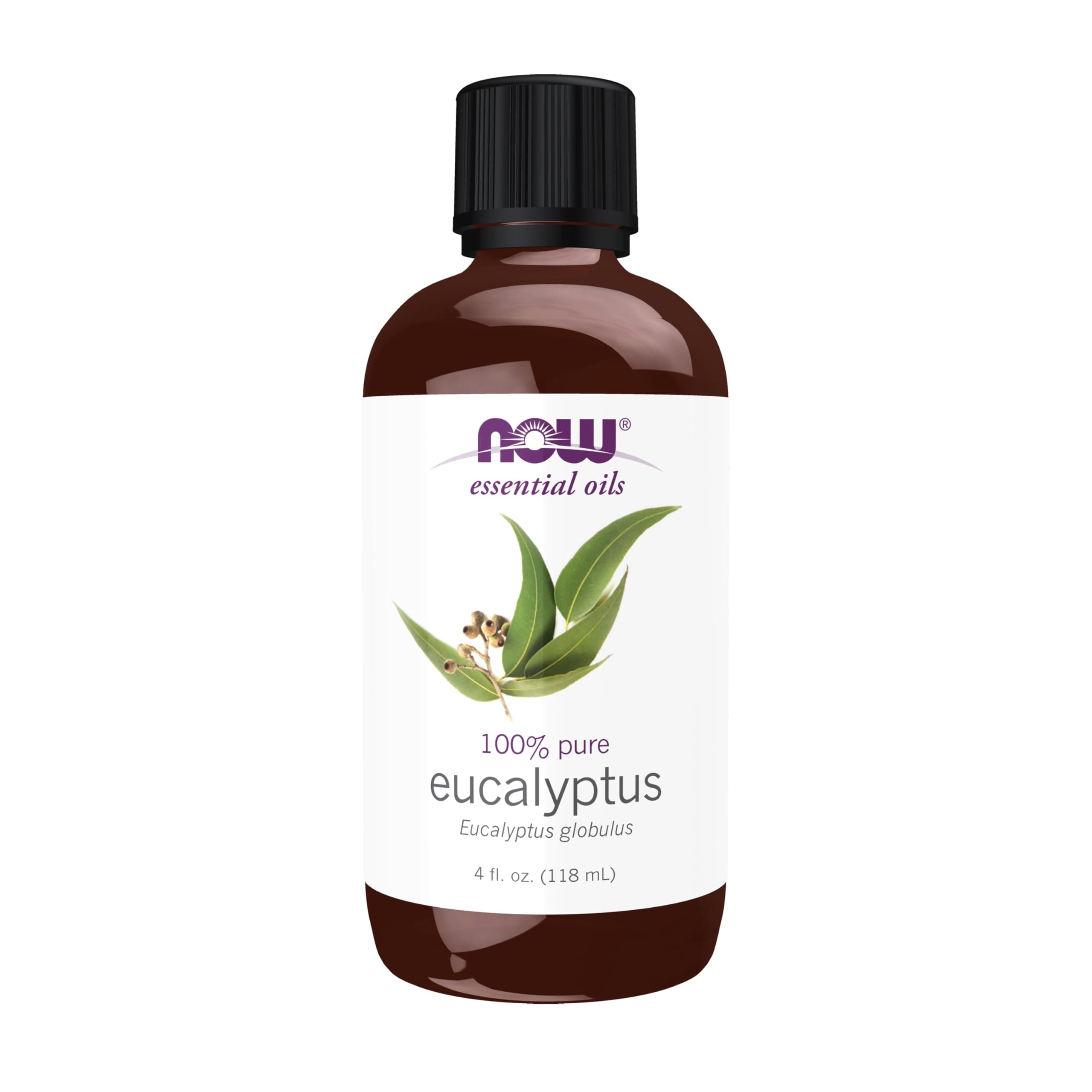 NOW Essential Oils, Eucalyptus Oil, Clarifying Aromatherapy Scent, Steam Distilled, 100% Pure, Vegan, Child Resistant Cap, 4-Ounce