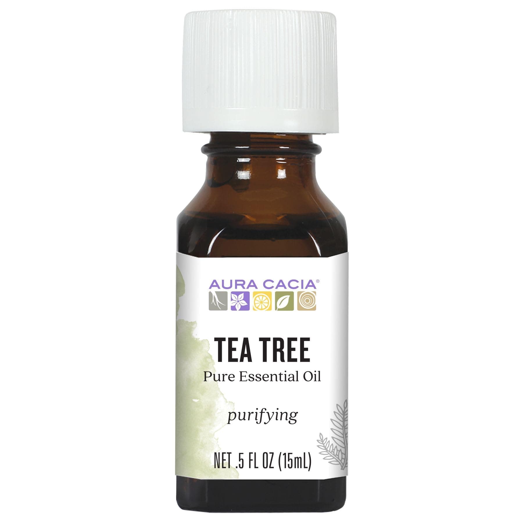 Aura Cacia 100% Pure Tea Tree Essential Oil | GC/MS Tested for Purity | 15 ml (0.5 fl. oz.) | Melaleuca alternifolia