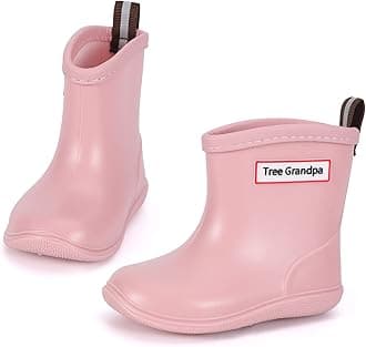 Toddler Rain Boots Baby Kids Easy-on Rain shoes Children Waterproof Shoes for Boys Girls(1-6 Years)