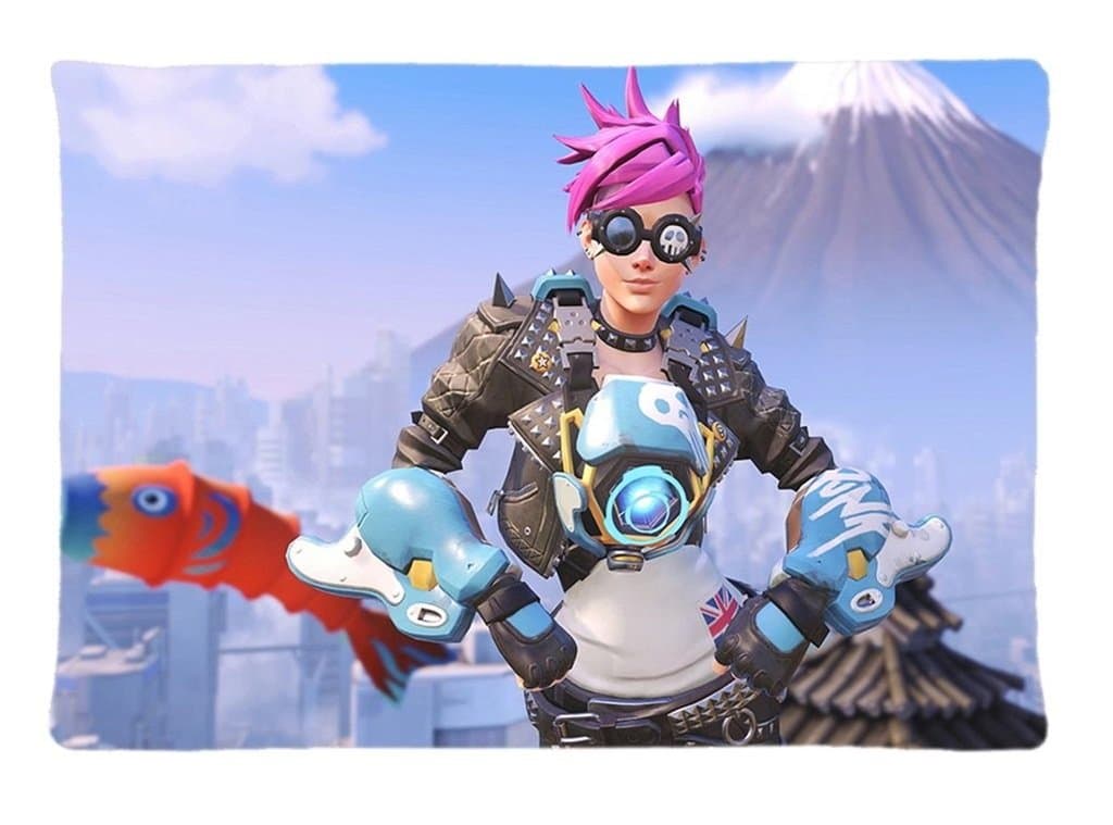 Custom TRACER OVERWATCH JUSTICE Pillowcase 20x30 Rectangle Soft Cotton Pillow Case one Side Pattern Printed