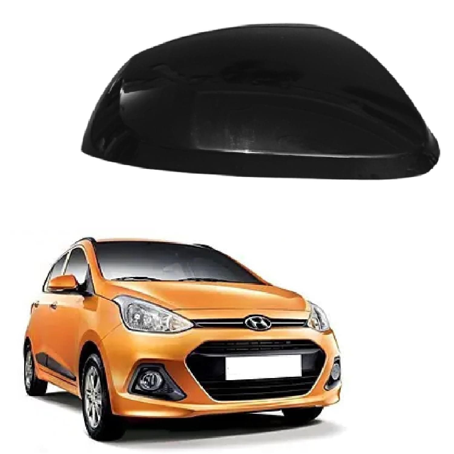 ORVM Side view Mirror Cover or Cap compatible with Hyundai Grand i10 2ND GEN 2014-2019 Year Model- UNPAINTED (RIGHT DRIVER SIDE)