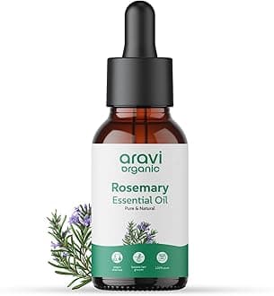 Aravi Organic Rosemary Essential Oil for Hair Growth, Quick Hair Growth for Women and Men - 100% Pure Rosemary Leaves Oil - 30 ml