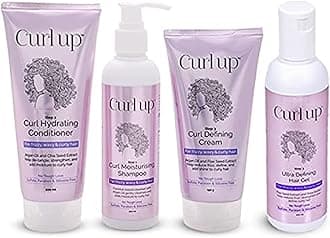 Curl Up Ultra Defining Bundle with Curly Hair Shampoo , Conditioner , Leave in Curl Cream & Hair Gel | For Dry Frizzy ,Wavy & Curly Hair | Sulphate Paraben & Silicone Free- Combo of 4