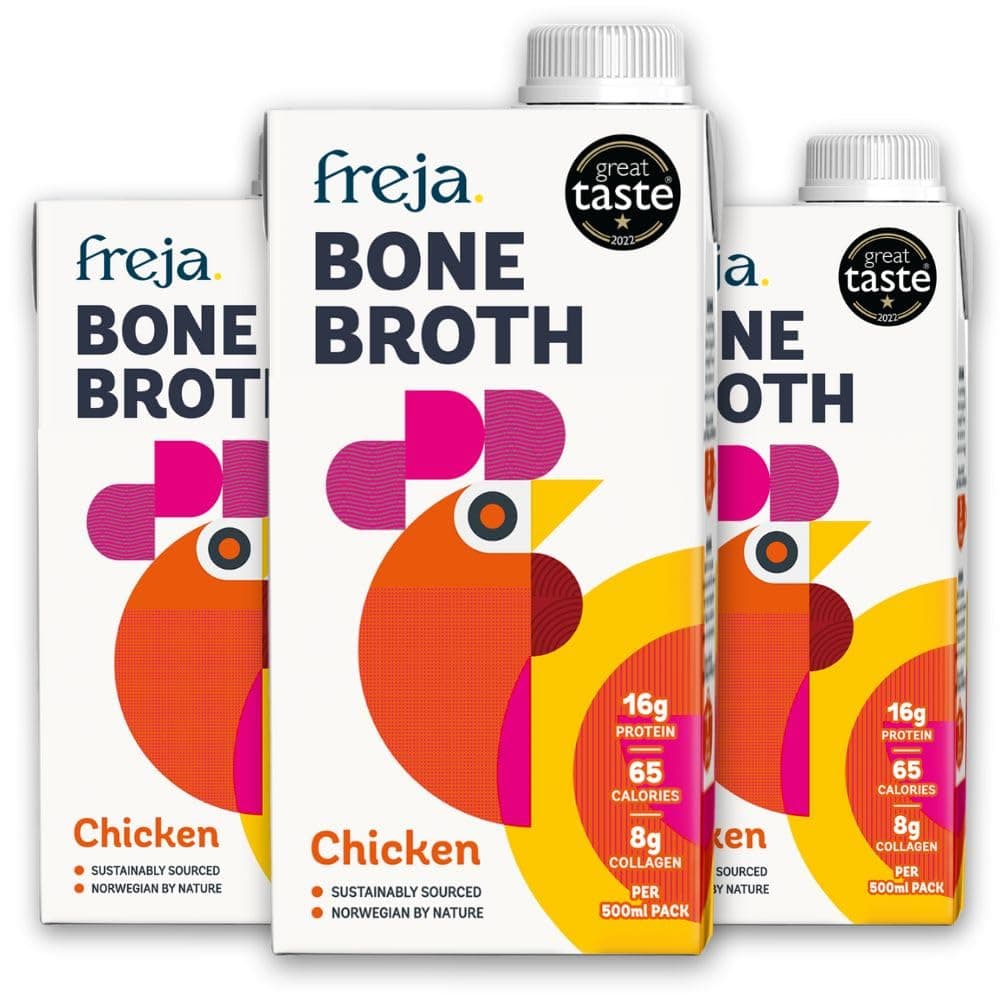 Chicken Bone Broth | Free Range | Collagen, Protein & Amino Acids | Low Carb & Gluten Free | Clear Liquid Broth, not Chicken Stock Cubes, Powder or Concentrate | 6 x 500ml