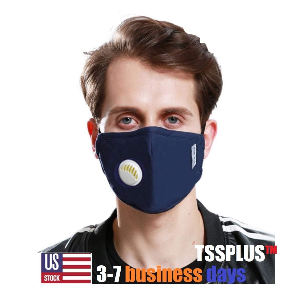 BLUE Color,TSSPLUS PM2.5 Air Purifying Face Mask Muffle Carbon Filter Dust Haze Fog Respirator Lot