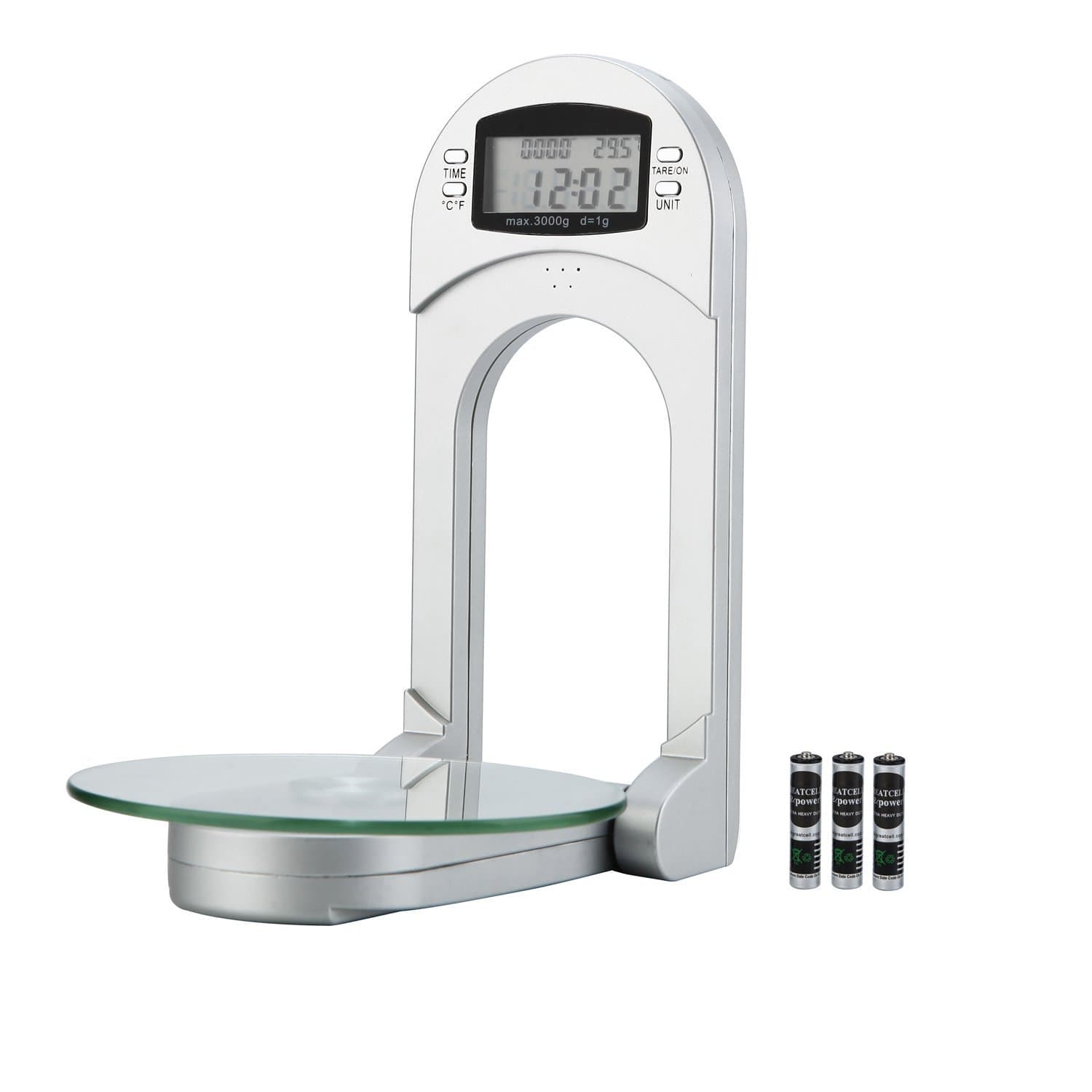 WALJIN Professional Digital Kitchen and Food Scale, Folding and Hanging with Tare Function, 11lbs/3kg Edition