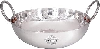Taluka Stainless Steel 2000ML/2 Litre Hammered Triply Induction Compatible Kadai/Wok/kadhai Heavy Guage Cookware 27.5 CM 1400 Gram
