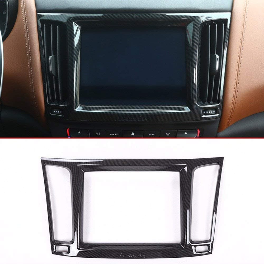 for Maserati Levante 2016-2018, Car ABS Plastic Interior Navigation box Frame Cover Trim Accessories carbon fiber style