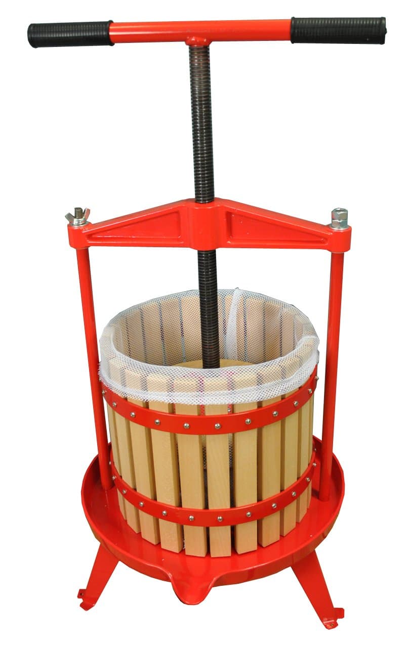 Selections 12 Litre Traditional Fruit and Apple Cider Press with Cross Bar and T Handle