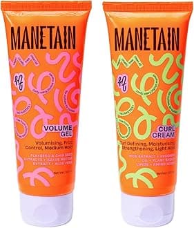 MANETAIN Volumizing Curl Cream 100ml & Hair Styling Gel 100ml for Defined Curls | Hydrating, Anti-Frizz & Long-Lasting Hold for Wavy, Curly Hair | Natural Ingredients, Vegan & Cruelty-Free