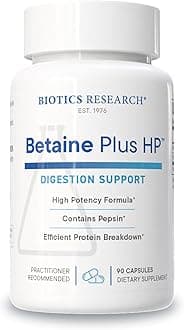 Betaine Plus HP - High Potency Hydrochloric Acid Supplement, Supports Digestive Function 90 Capsules