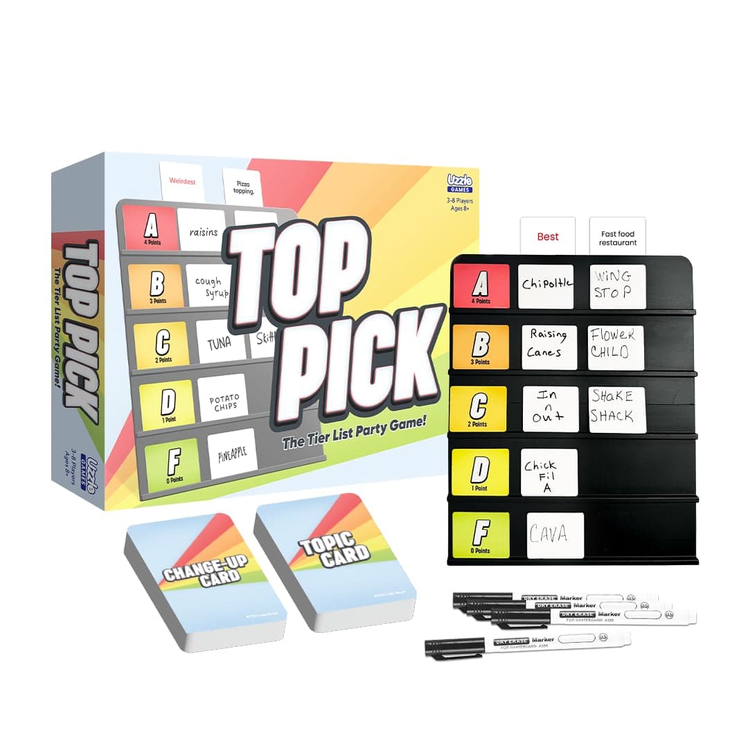 Top Pick by Uzzle Games - Engaging Tier List Game - Creative Fun for Game Nights and Parties - Dynamic Scoring System - Board Games for Adults & Kids - Entertaining Family Party Games - 3-8 Players