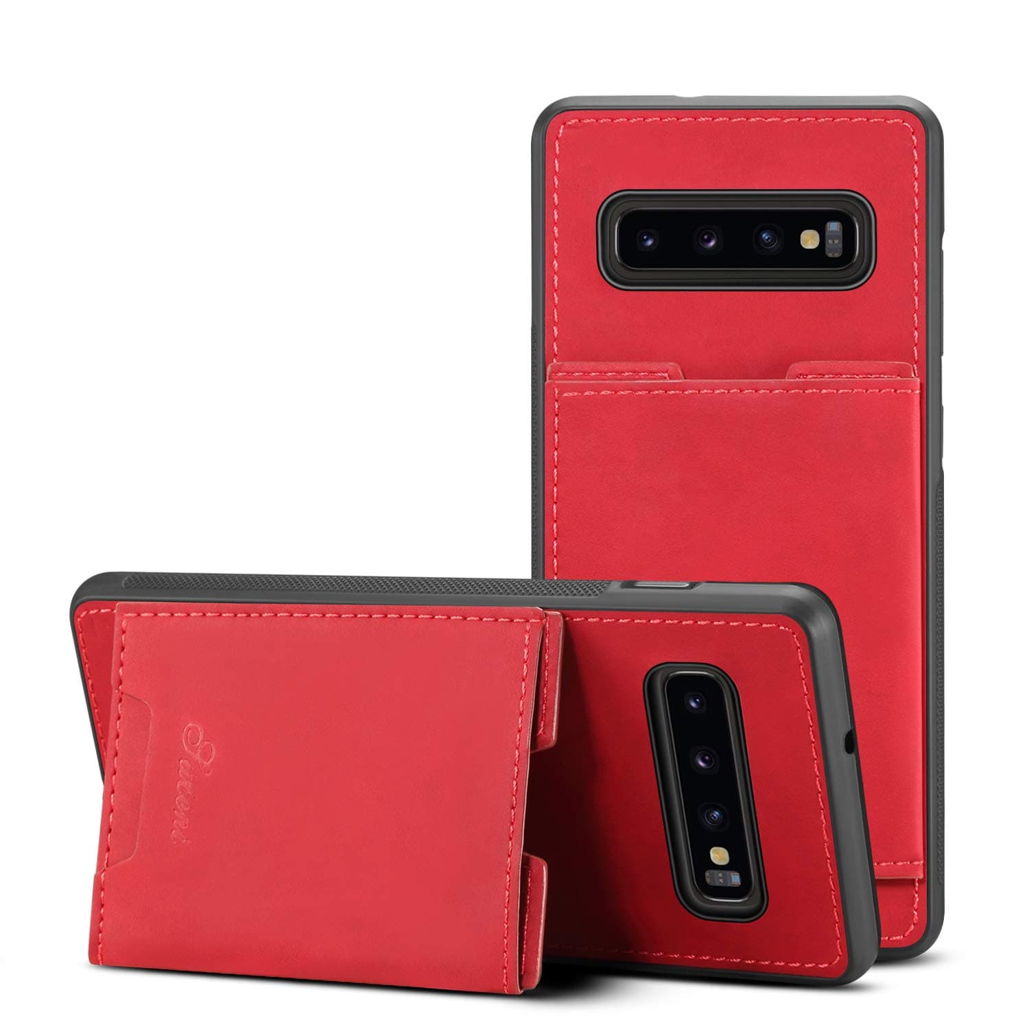 Galaxy S10p S10+ S10 Plus Slim Case,Kickstand Card Holder Protective Soft Thin Nice fit Lightweight Leather Cover Boy Girl Shell