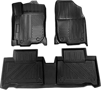 TuningPros FM-1033 Car Floor Mats Full Set Compatible with 2015-2021 Lexus NX200t NX300h AZ10 | 3-pc Cargo Liner Black Car Mats | Custom Fit Non-Slip Car Floor Mat Rubber
